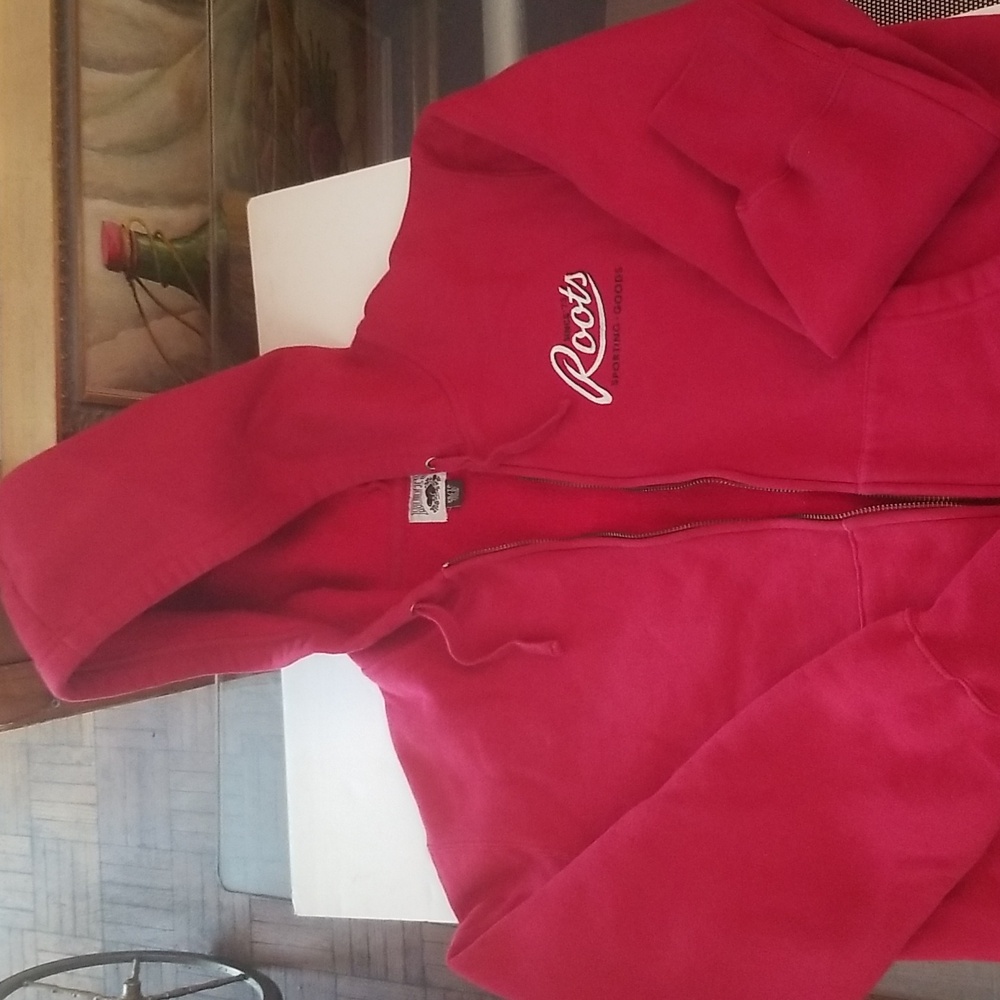 Roots Athletics Ladies Hooded Sweatshirt Cherry Red, Size: XS